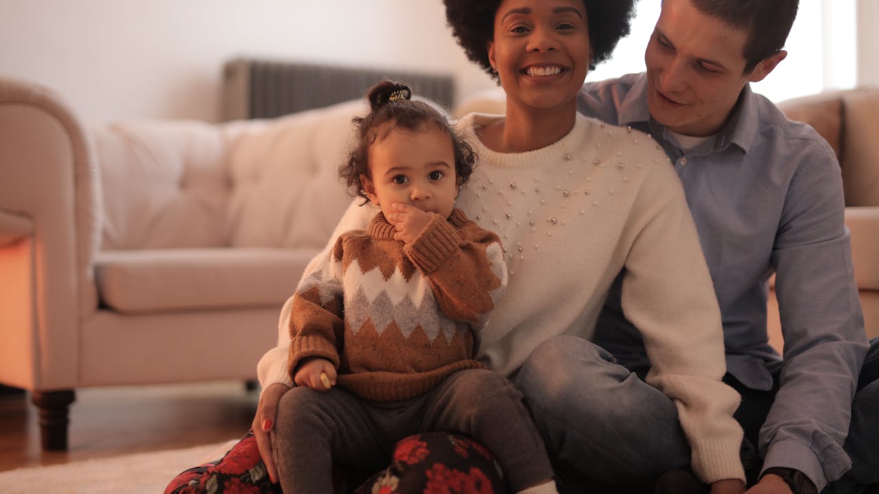 Family spending quality time together at home