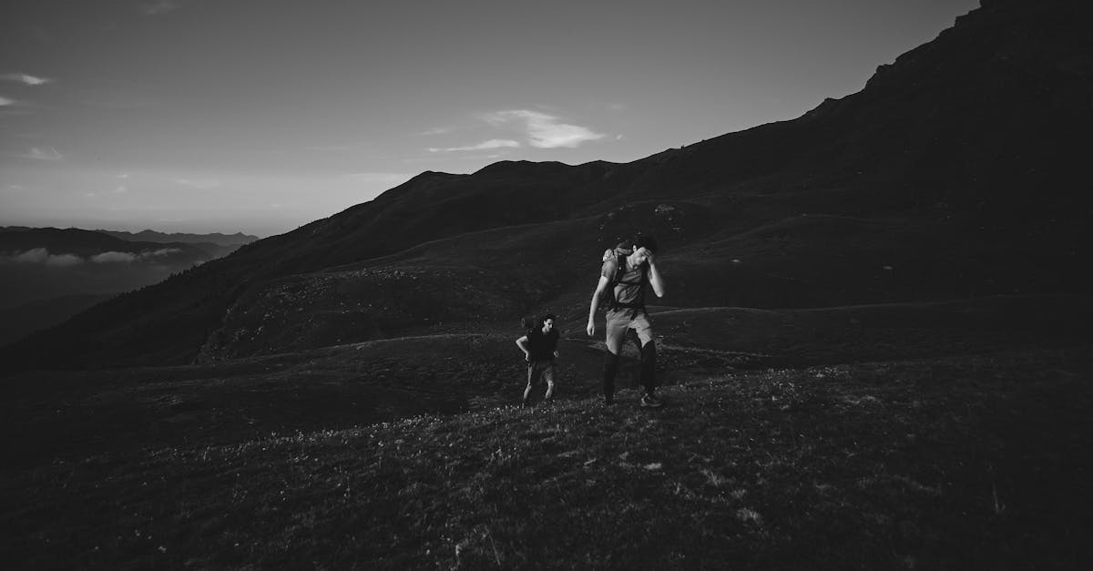 Hikers on a mountain trail outdoors