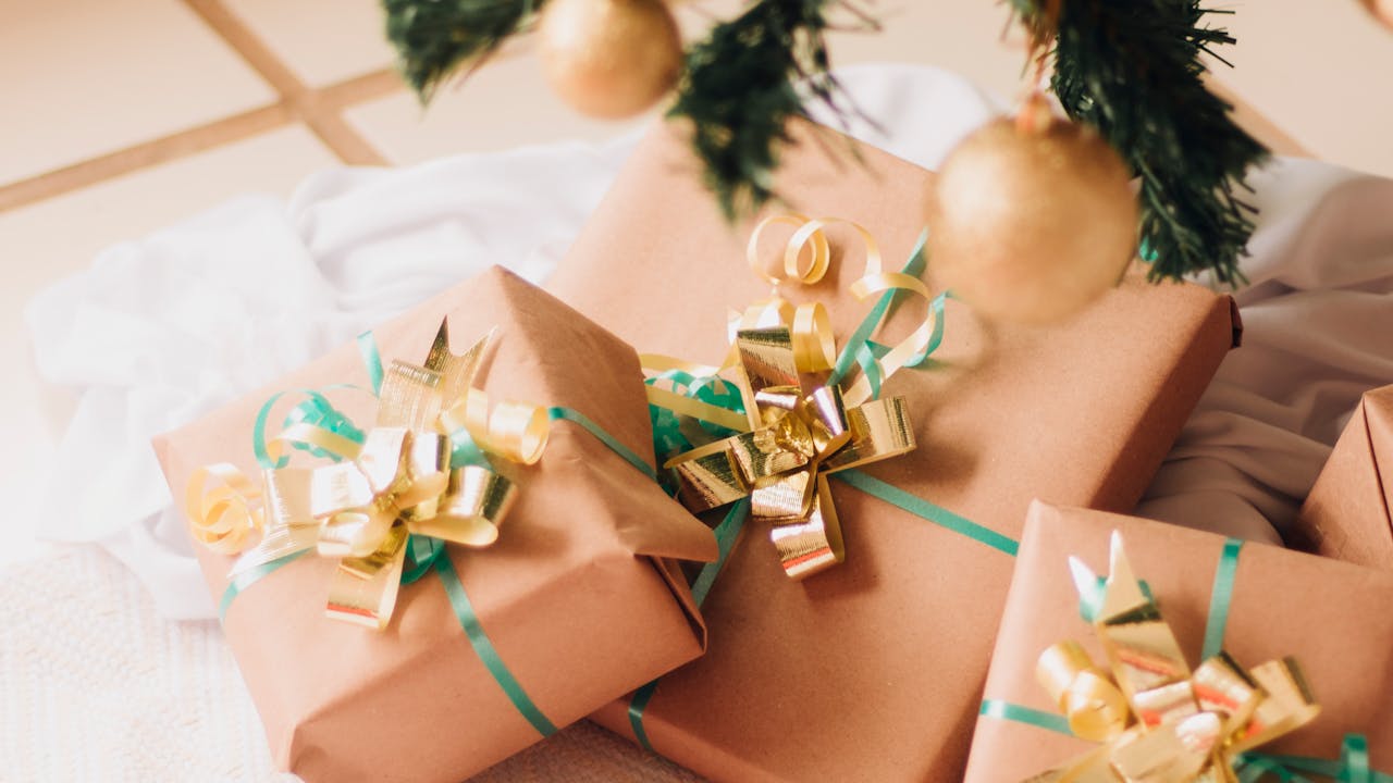 Beautifully wrapped Christmas presents