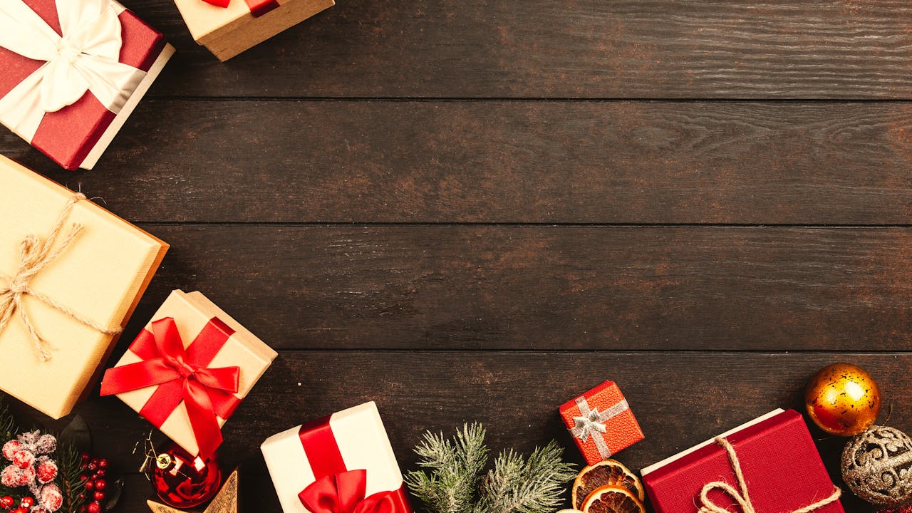 Assorted gift boxes beautifully wrapped with ribbons