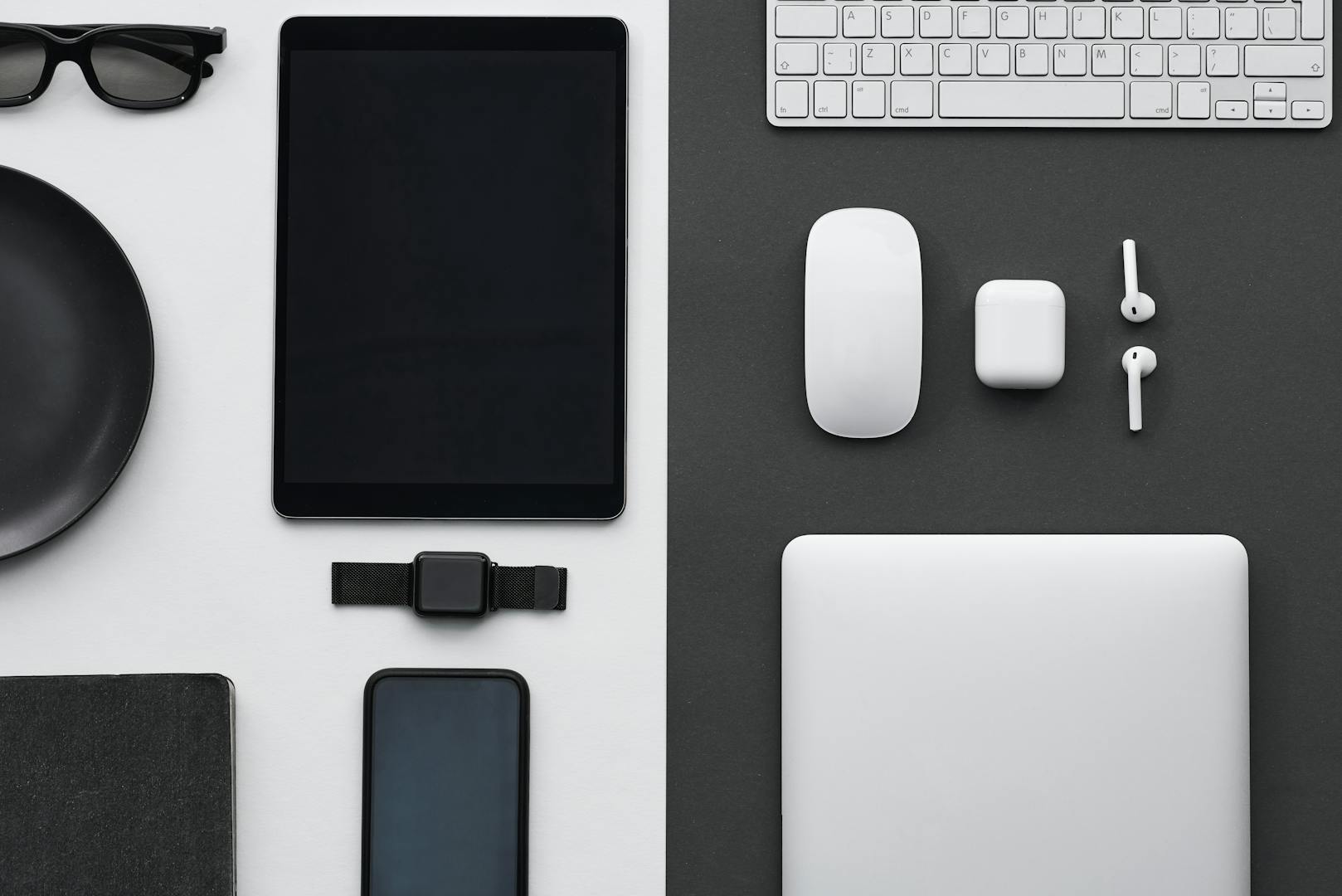 Modern tech accessories and gadgets for office