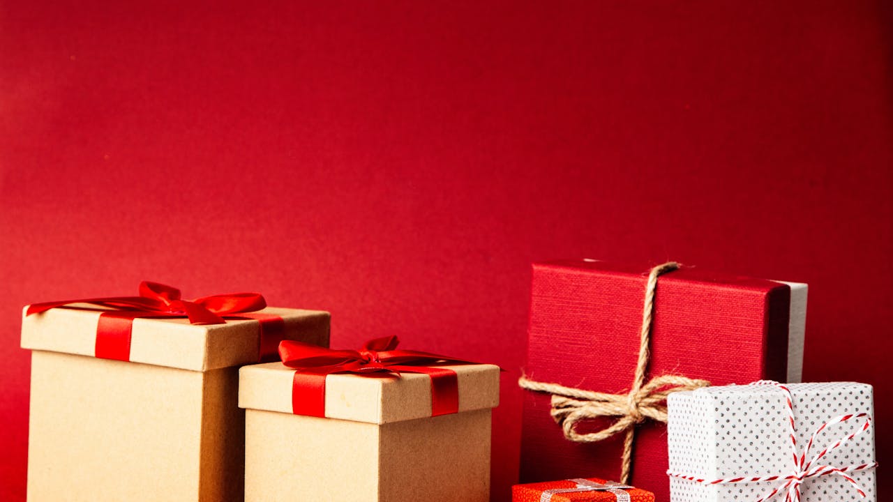 Thoughtfully wrapped gift with warm lighting