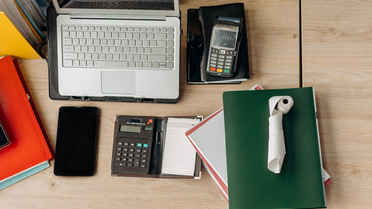 Well-organized professional desk with elegant accessories