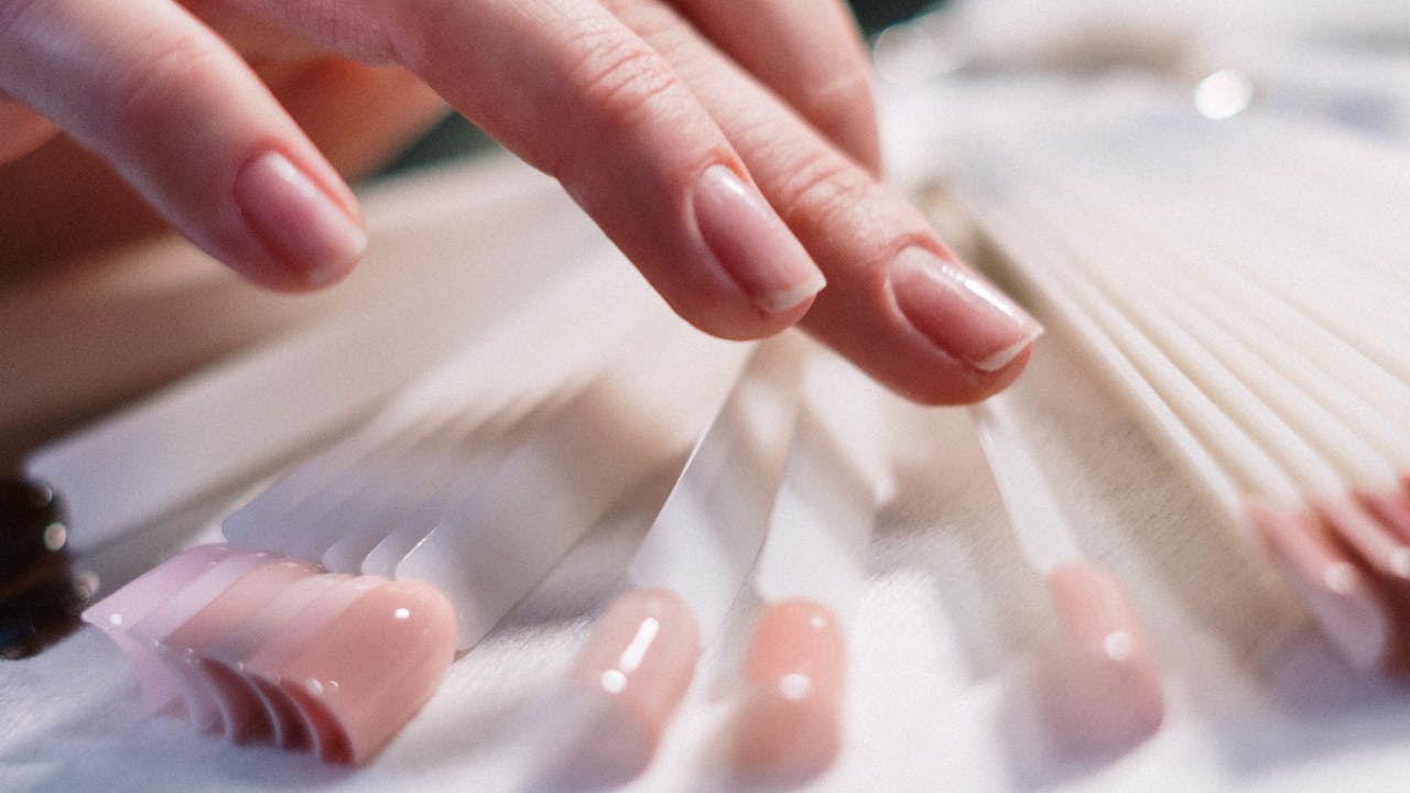 Relaxing spa products and self-care essentials in warm tones