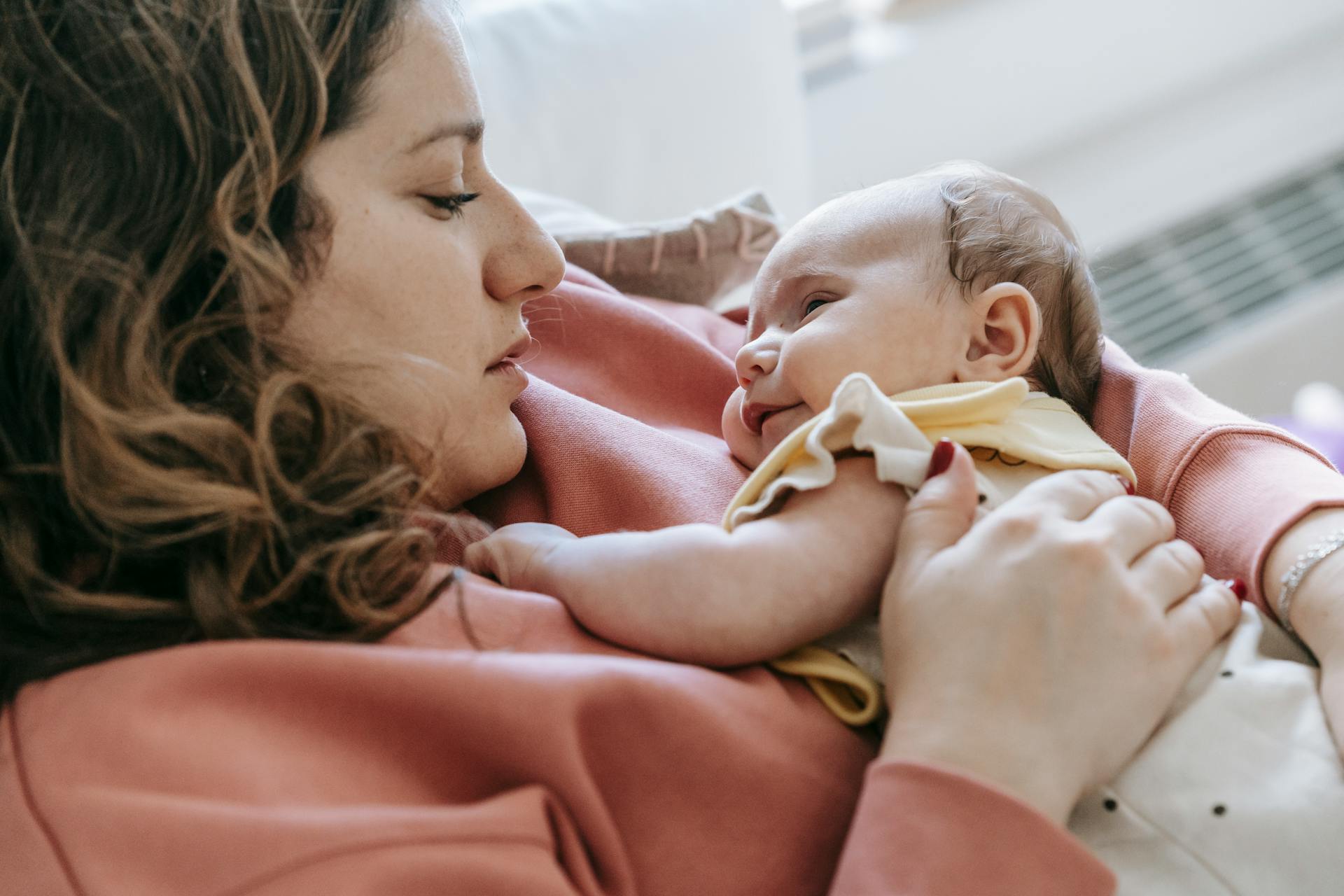 Emotional moment of father anticipating arrival of new baby