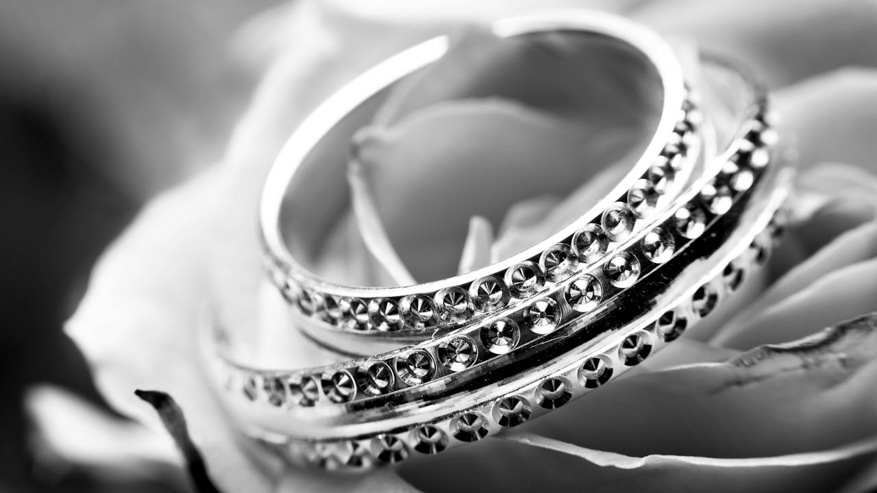 Beautiful wedding rings representing the ceremony and commitment