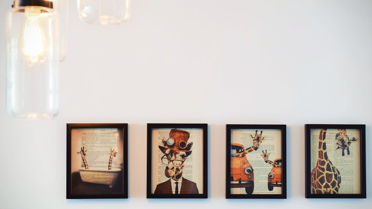 Framed portrait art displayed beautifully on a home wall