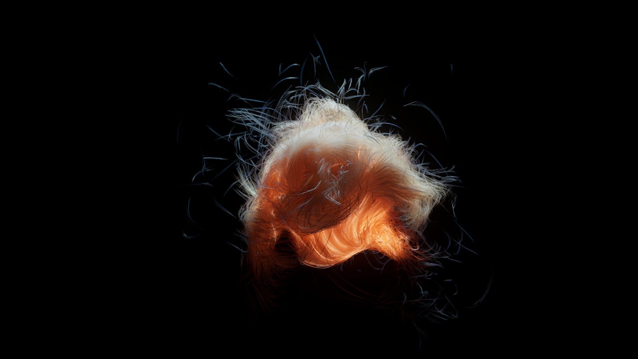 Abstract surreal art with flowing ethereal forms and dynamic composition