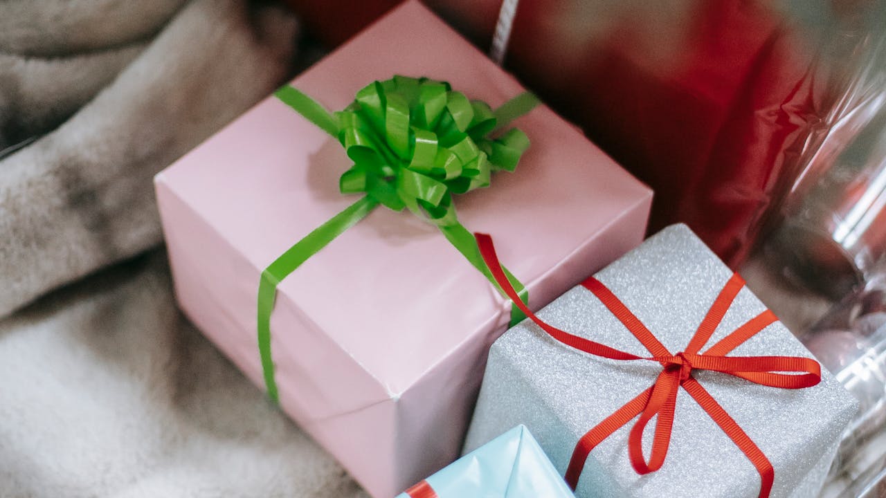 Elegantly wrapped gifts with artistic presentation
