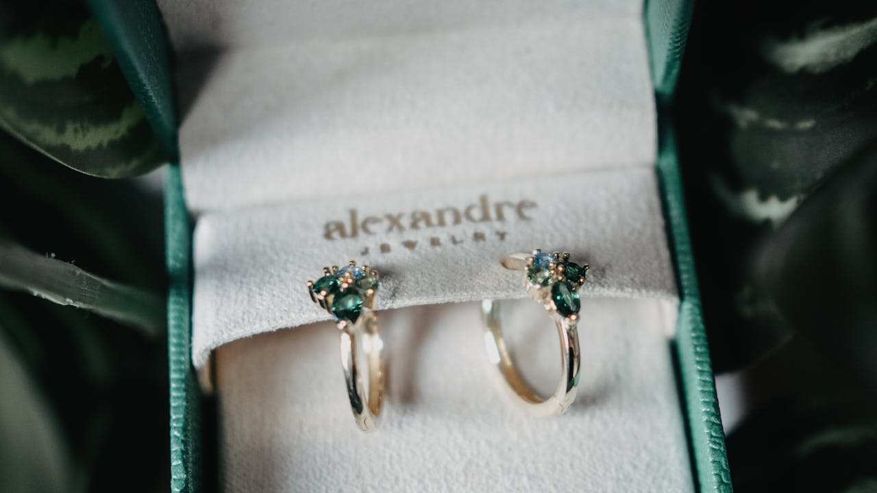 Elegant jewelry presentation with gold necklace in a gift box